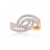 Designer Ring with Certified Diamonds in 18k Yellow Gold - LR0044P